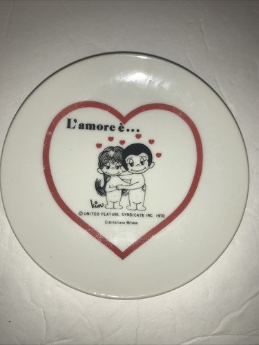 Vintage Kim Casali Love Is...Trinket Dish In Italian L'amore é Ceramic 4"