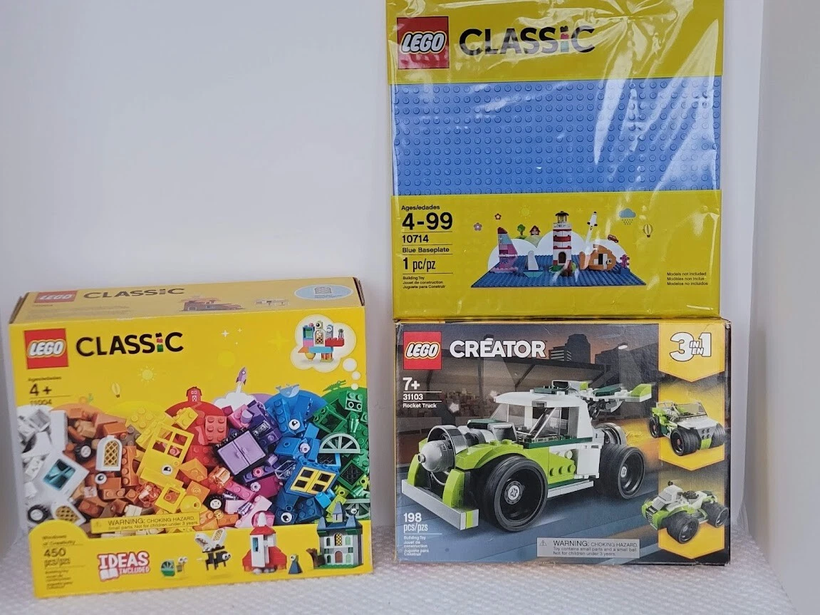 LEGO - 3 IN 1 CREATOR 31103 &amp; LEGO CLASSIC 11004 &amp; BLUE BASEPLATE OF 3) NEW | eBay