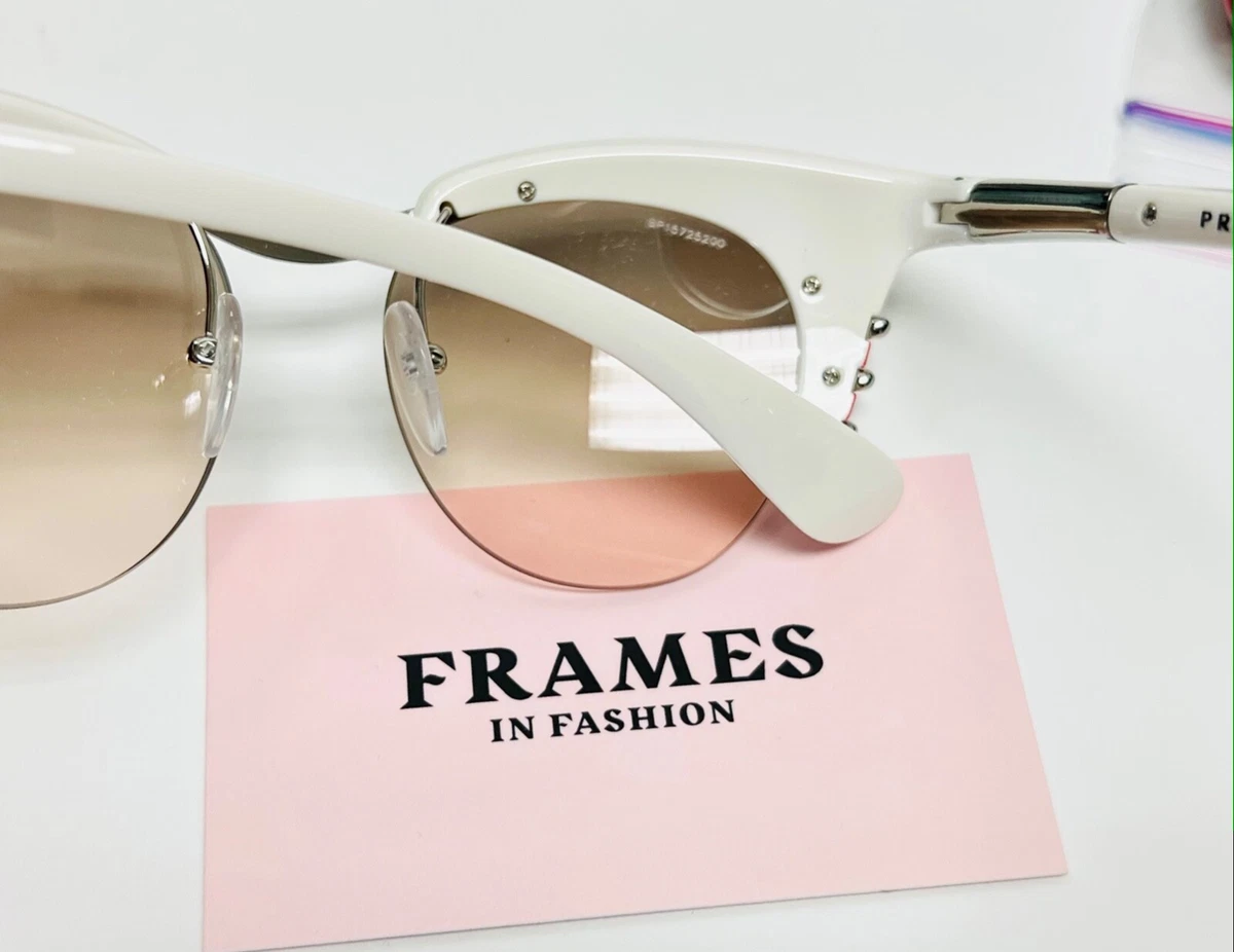 PRADA Dixie Oval Retro PR60OS White Silver Mirror 60O Fashion