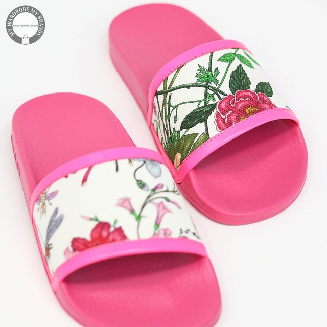 floral slides gucci