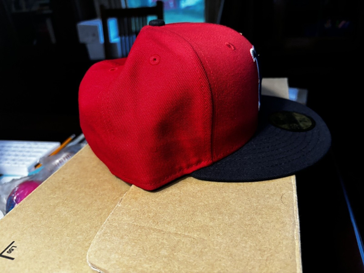 New Era 59Fifty Red Lowell Spinners size 7 3/8 fitted
