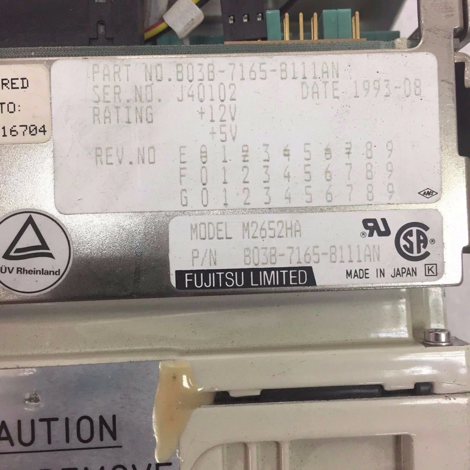 Fujitsu M2652HA 1.6GB 5.25IN FH SCSI/DIFF B03B-7165-B111AN Hard Drive - Image 2 of 2