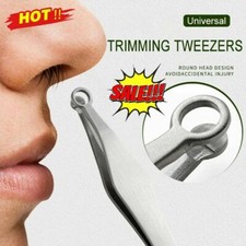 Universal Nose Hair Trimming Tweezers Stainless Steel Eyebrow Nose Cut Makeup  