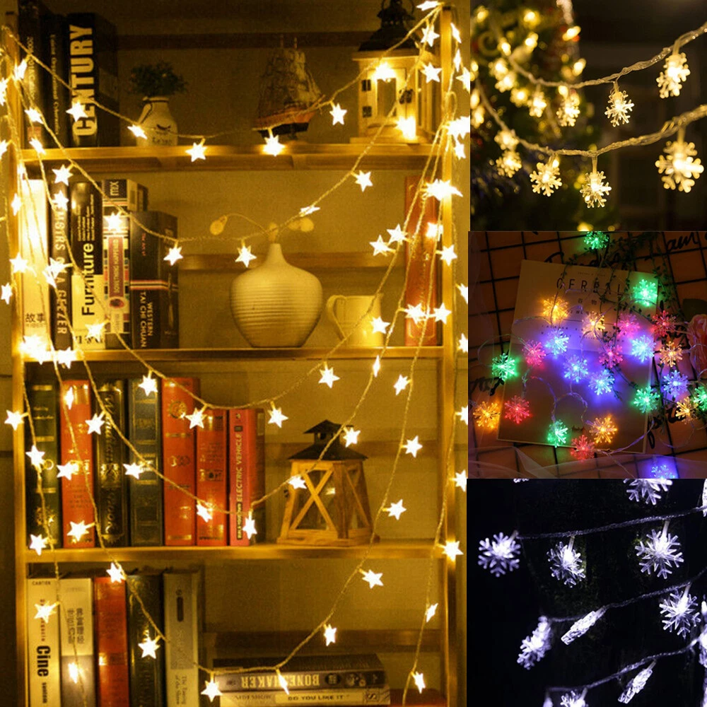 10 20 40 LED Star Lights Battery Operated Fairy String Wire Indoor Party Bedroom