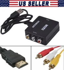 1080P HDMI Male to 3 RCA S-video AV Audio Cable Cord Adapter for TV HDTV DVD US