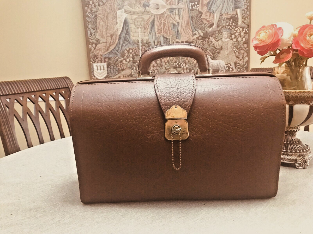 CHENEY 1950s Vintage Cowhide Leather Briefcase / Lawyer Bag