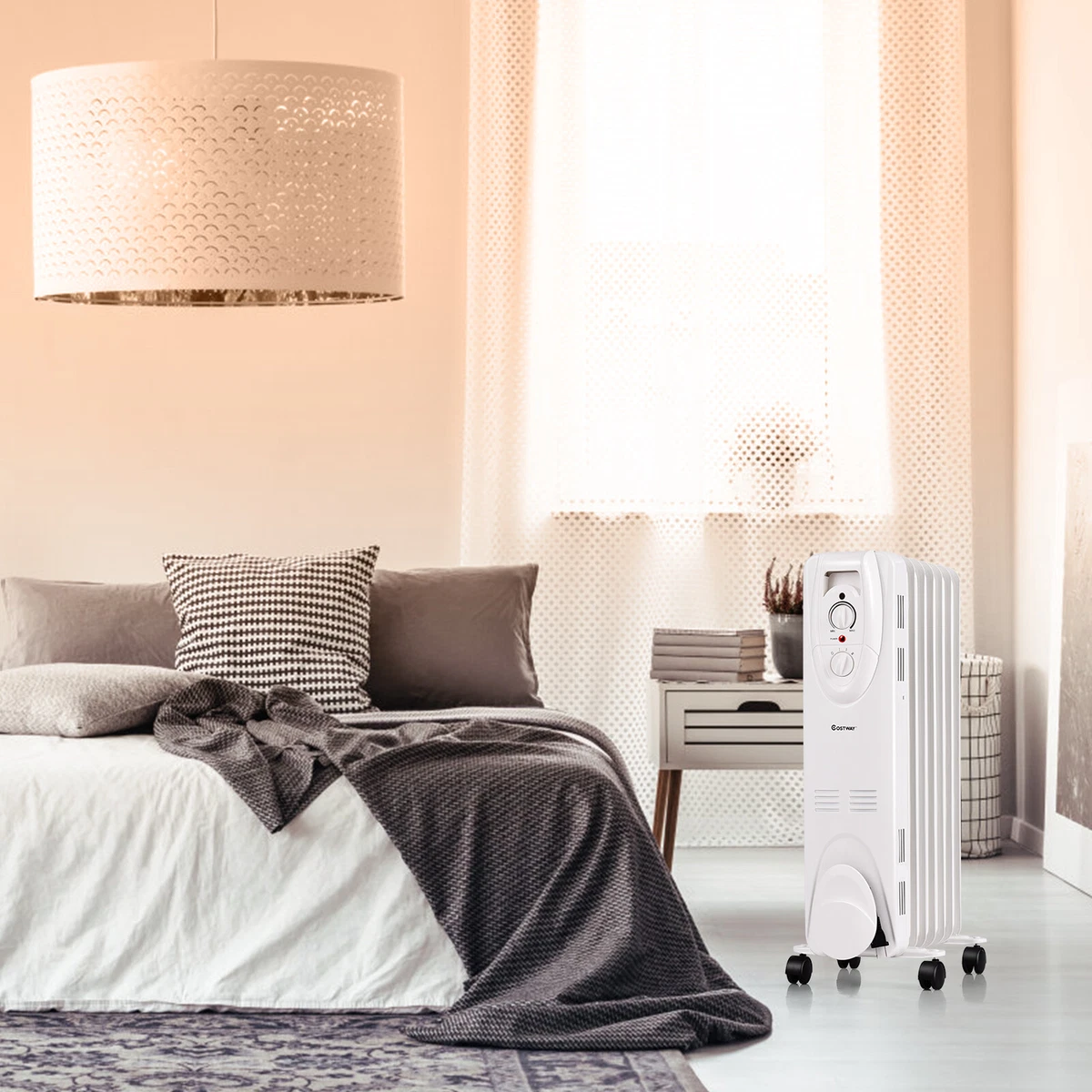 1500W Oil Filled Heater Portable Radiator Space Heater w/ Adjustable  Thermostat 6499852404168 | eBay