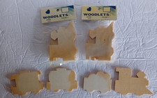 Wooden Complete Train Cutout Sets Craft Vintage 2 Sets 4 Pieces Each Set