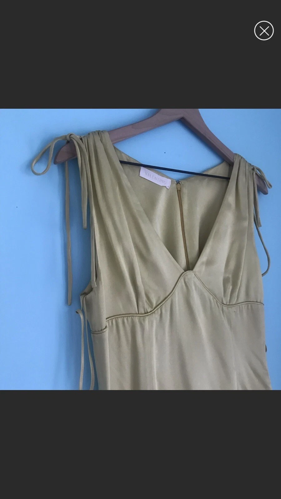 Abito smanicato Valentino Impero seta vintage midi scollo a V 8 designer Italia raro