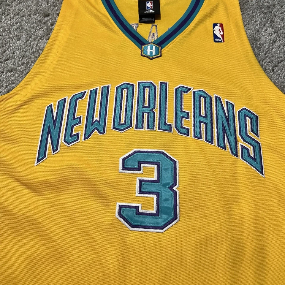 Camiseta Adidas New Orleans Hornets Auténtica Chris Paul 40 M Amarilla De Colección NBA Foto 3 de 4
