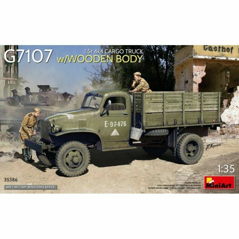 MINIART 1:35 KIT CAMION MILITARE G7107 1,5t 4x4 CARGO TRUCK w/WOODEN BODY  35386
