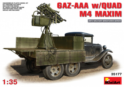 #ad Miniart 35177 Gaz AAA W Quad M4 Maxim Second World War 1 35 Scale $68.96