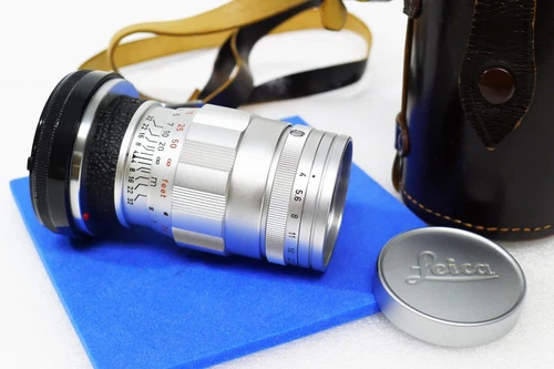 RARE Leica 90mm f4 Elmar 3 Element M Lens w/Caps & Case F/ Leica M Camera Mint