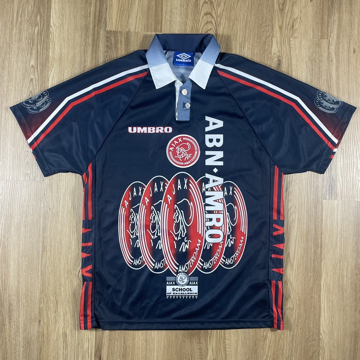 90's UMBRO AJAX アヤックス ゲームシャツ　97-98 アウェイ Vintage Ajax Amsterdam Away 1997-98 Umbro Shirt Jersey