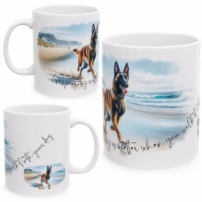 11 Unzen Keramik Belgischer Malinois Becher, Hundetasse, Geburtstagsgeschenk, Kaffeetasse, Teetasse