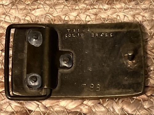 NOS VINTAGE MASSIV MESSING TAIWAN JAGD & ANGELN GÜRTELSCHNALLE 1980’er #788 - Bild 4 von 6