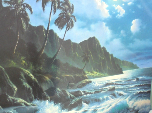 Anthony Casay Serenity Poster Tropical Large Art Print 36 x 24 Ocean Hawaii - Picture 8 of 12