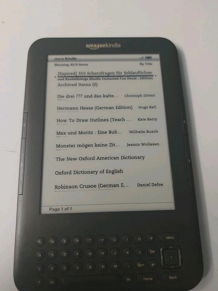 Amazon Kindle Keyboard D00901 3rd Generation 4GB