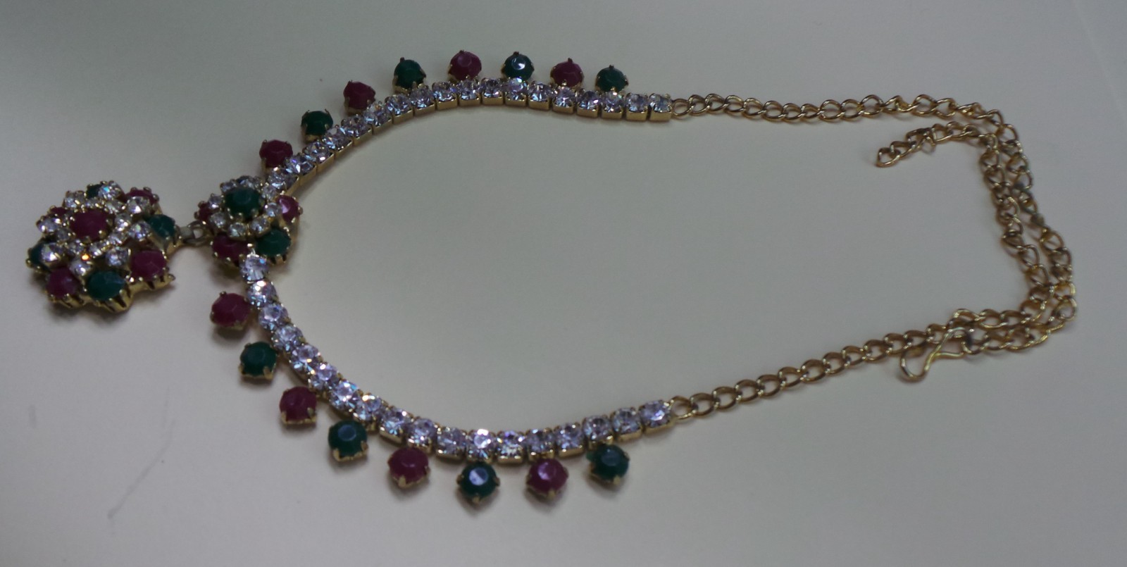 Victorian Necklace 16in With Earrings Goldtone Fa… - image 10