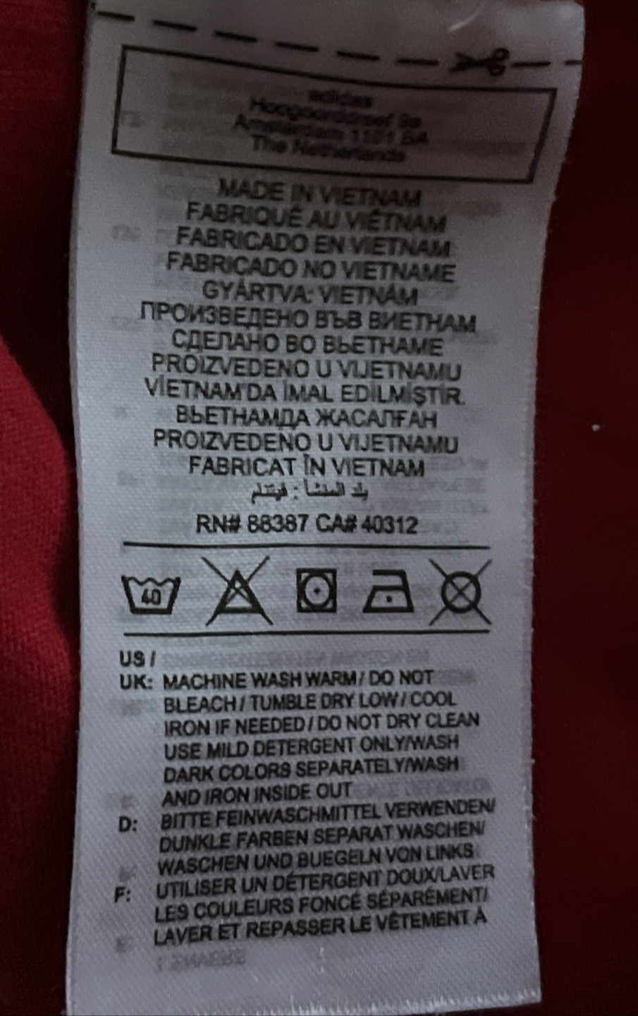 Adidas Arsenal Womens 12-14 Large T Shirt Oversized Red Short Sleeve Cannon thumbnail 7