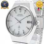 [ Exc+5 ] Vintage SEIKO KING Quartz 0852-8025 White Dial 35mm Men's Watch JAPAN