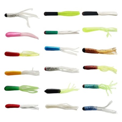 100pcs Flexible Fishing Soft Baits Natural Swimming Action Silicones Tube Lures