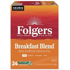 Folgers 448 Coffee K-Cups - Breakfast Blend 24/Box New