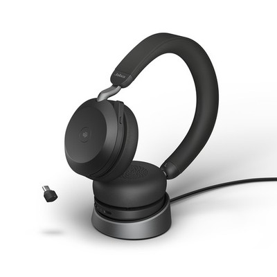 Jabra Evolve2 75 MS Stereo USB-C black mit Ladestation