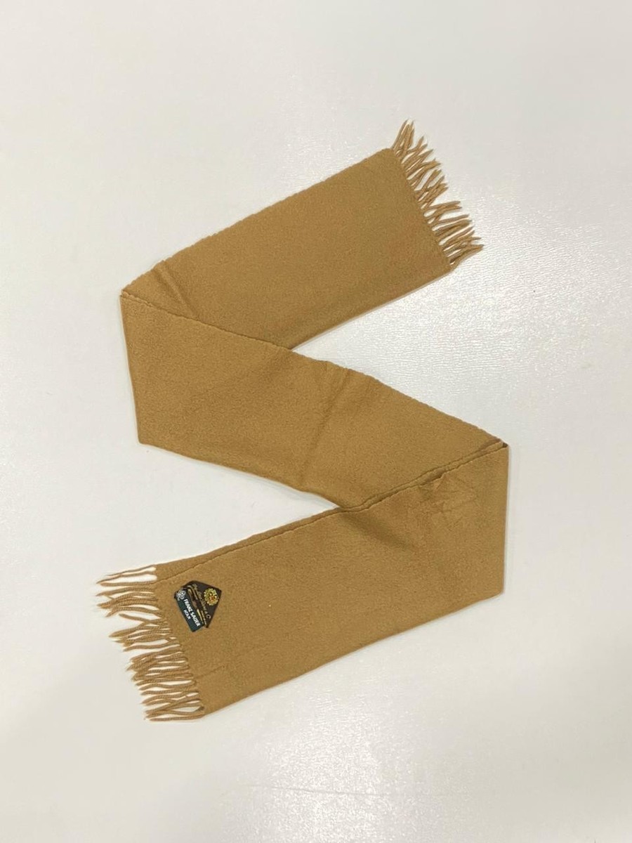 Vintage Franz Sauer Köln Camel Wool Scarf Unisex Luxury Winter
