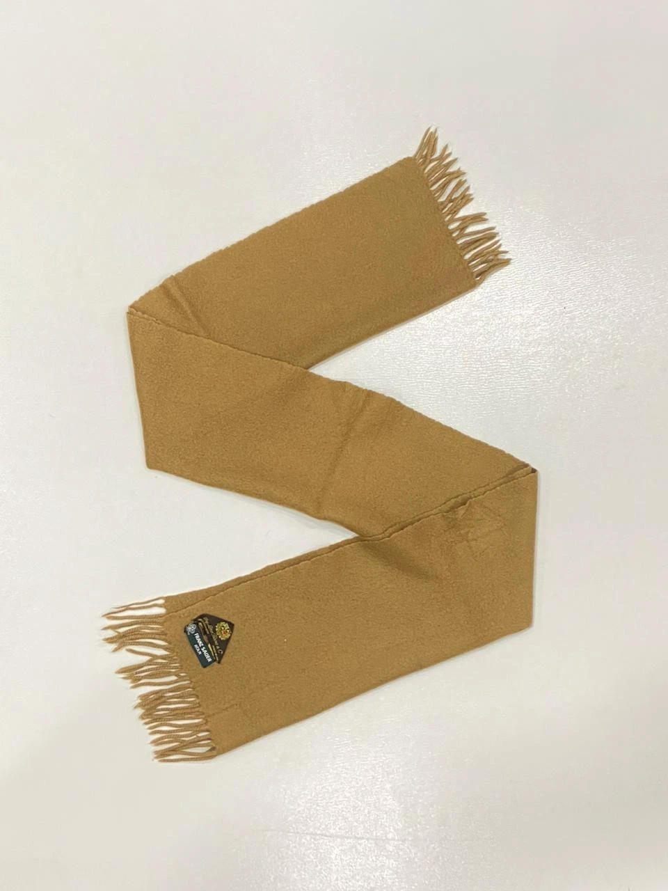Vintage Franz Sauer Köln Camel Wool Scarf Unisex Luxury Winter Season Accessory