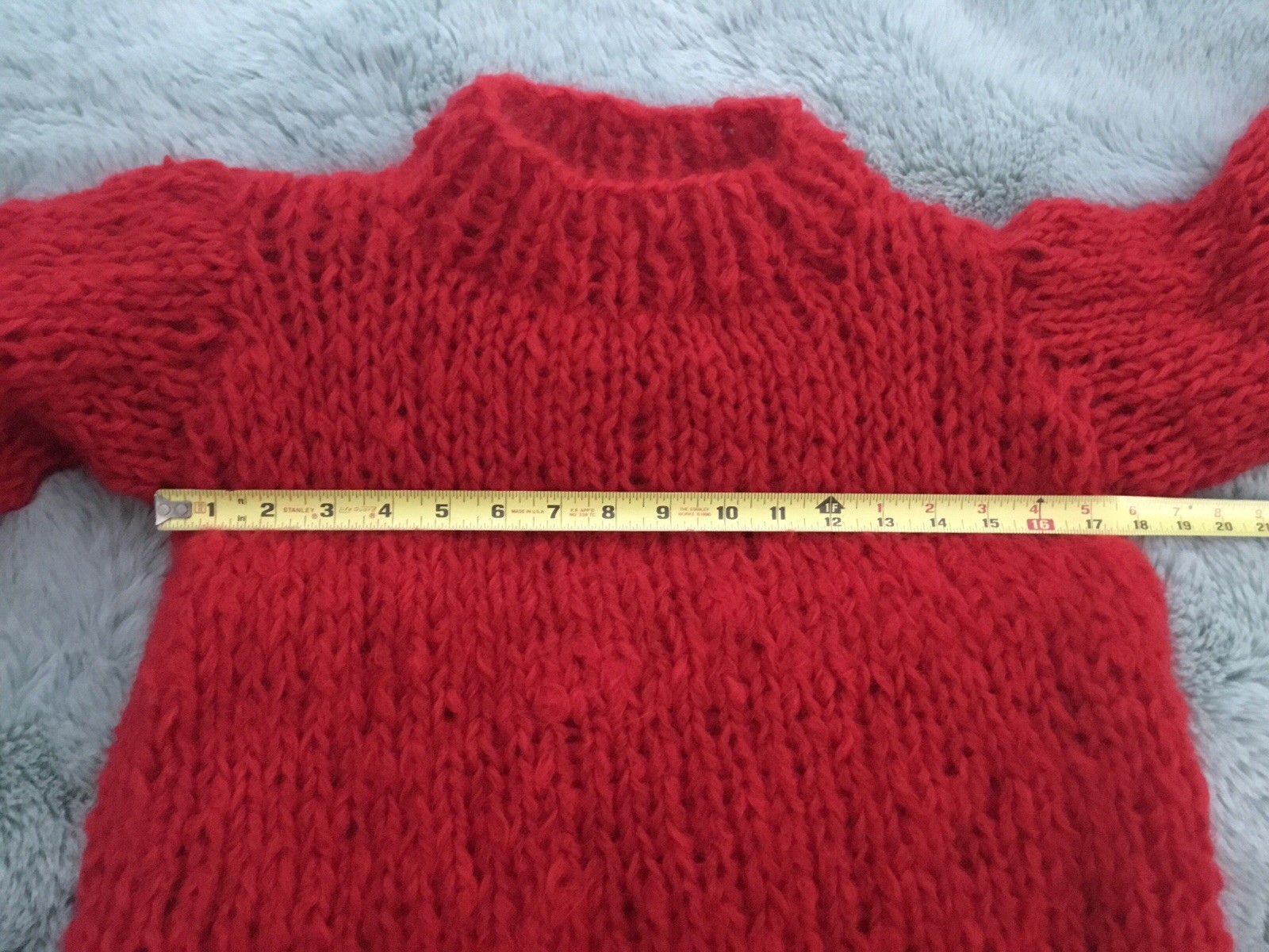 Handmade Sweater knitted from Loopy Mango So Soft Mohair Yarn Valentine Red❣️ thumbnail 4