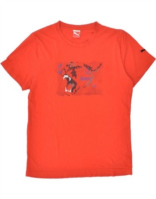 Puma Herren Grafik T-Shirt Oberteil Medium Rot Baumwolle BG44