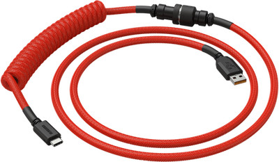 Glorious GMMK Coiled Cable Crimson Red, Spiralkabel, USB-C/USB-A - rot/schwarz