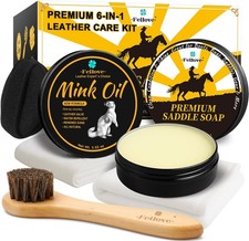 Feilove Leather Boot Care Kit &ndash; Mink Oil & Saddle Soap for Leather with