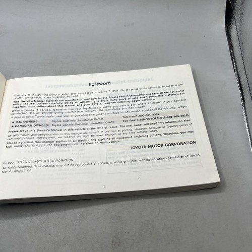 2002 Toyota Corolla owner’s manual Only PB - Picture 8 of 22