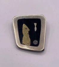 Los Castillo Style Sterling Silver & Mixed Metals/Stones Mexican Modernist Pin