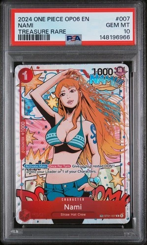 PSA 10 One Piece Nami ST01-007 Treasure Rare OP06 Wings Captain Gem Mint 10