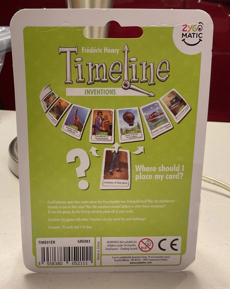 2010-Timeline Inventions Card Game Asmodee 8+, 2-6 Players: BNIB - Image 3 of 3