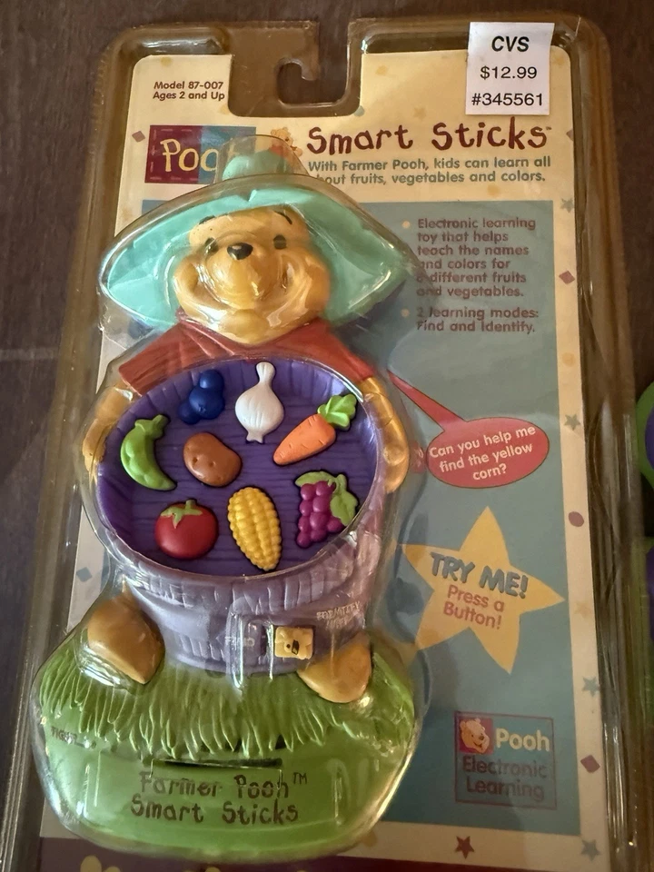 Lote de palos inteligentes Tiger Electronics Winnie The Pooh Body Farmer 1997 probado funciona Foto 3 de 4