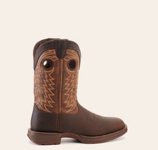 SALE Durango Men's Rebel Dark Brown and Chestnut Wide Square Toe Cowboy Boots