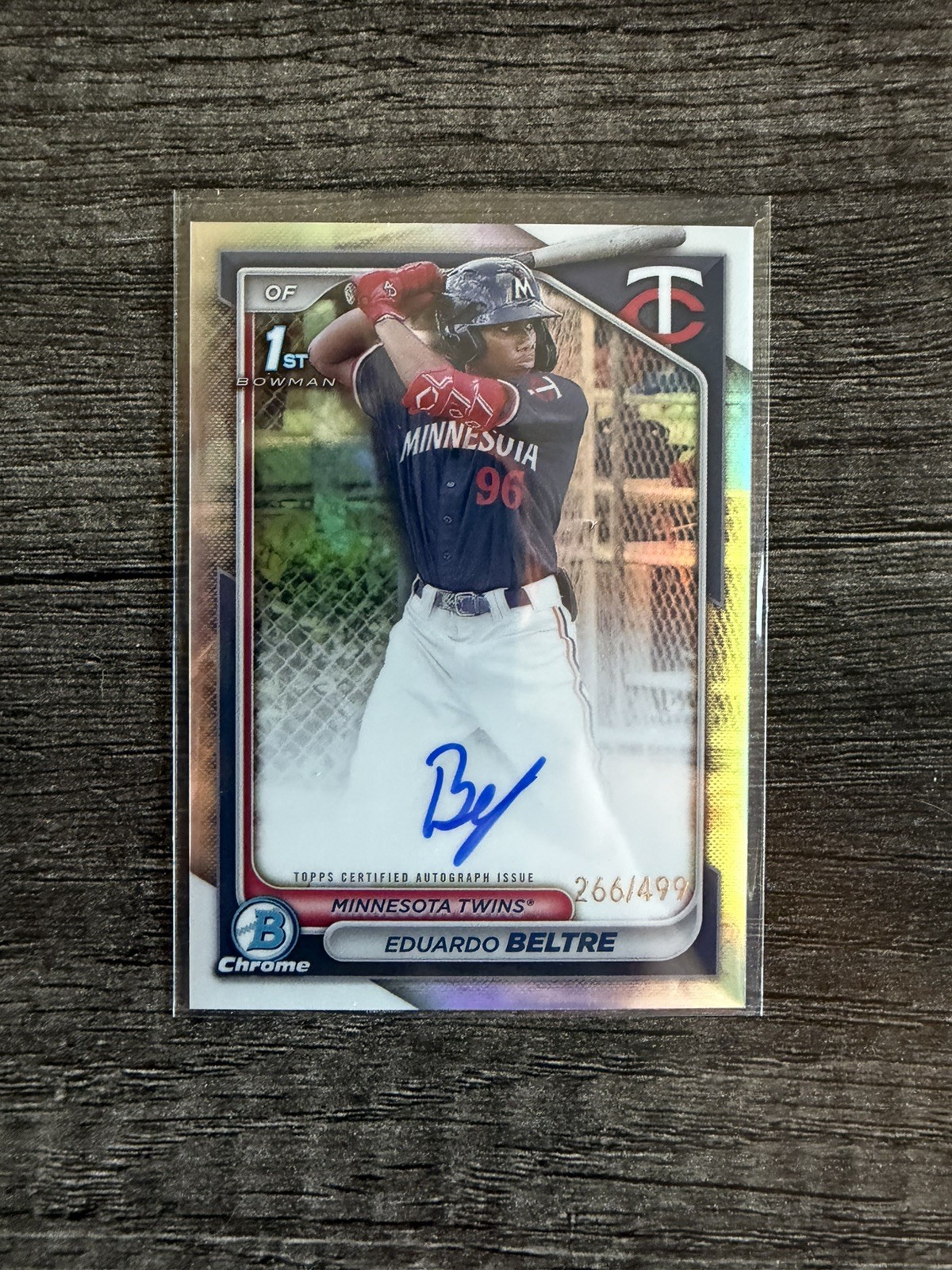 Eduardo Beltre 2024 Bowman Chrome 1st Refractor Auto /499 CPA-EB Minnesota Twins