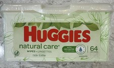 Huggies Baby Wipes Refillable Container SEALED Natural Care Sensitive Skin 64