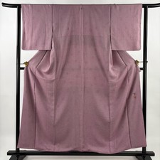 JAPANESE KIMONO FINE PATTERN ASH PURPLE 157cm 5 ft 2 in PURE SILK B1620
