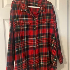 Source Unknown Red Plaid Button Down Shirt