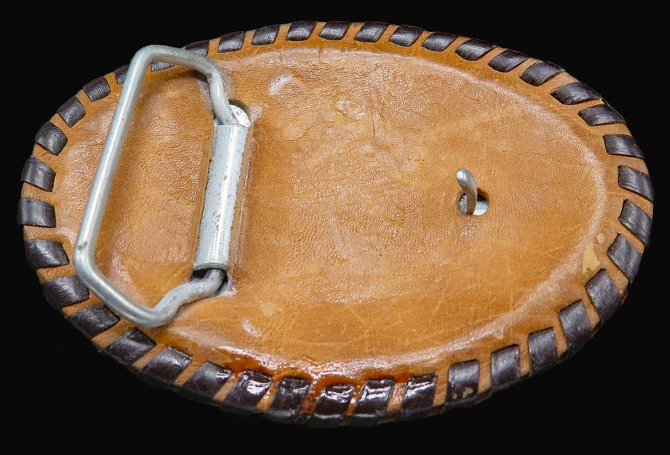 Hebilla de cinturón vintage artesanal de cuero American Bald Eagle Foto 3 de 3