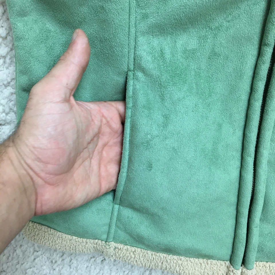 Chaqueta Chaleco Bit Bridle Grande Adulto Verde Cremallera Completa Forrada de Vellón Exterior Mujer L Foto 3 de 4