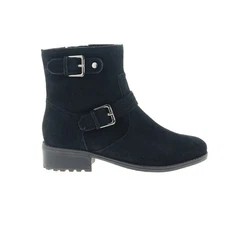 Easy Spirit Rella SERELLA Womens Black Wide Leather Casual Dress Boots 6