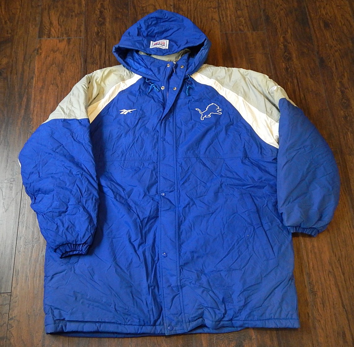 1990's Detroit Lions Reebok NFL Pro Line Vintage Hooded Winter