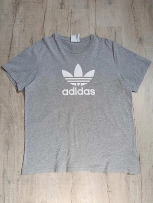 T-shirt Adidas vintage gris rétro logo 2XL - Photo 1/4