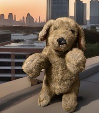 Folkmanis FolkTails Sitting Brown Puppy Dog 15 Realistic Plush Hand Puppet